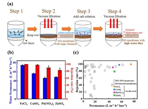 華東理工大學(xué)在氧化石墨烯膜實(shí)現(xiàn)高價(jià)態(tài)離子高效截留取得新進(jìn)展